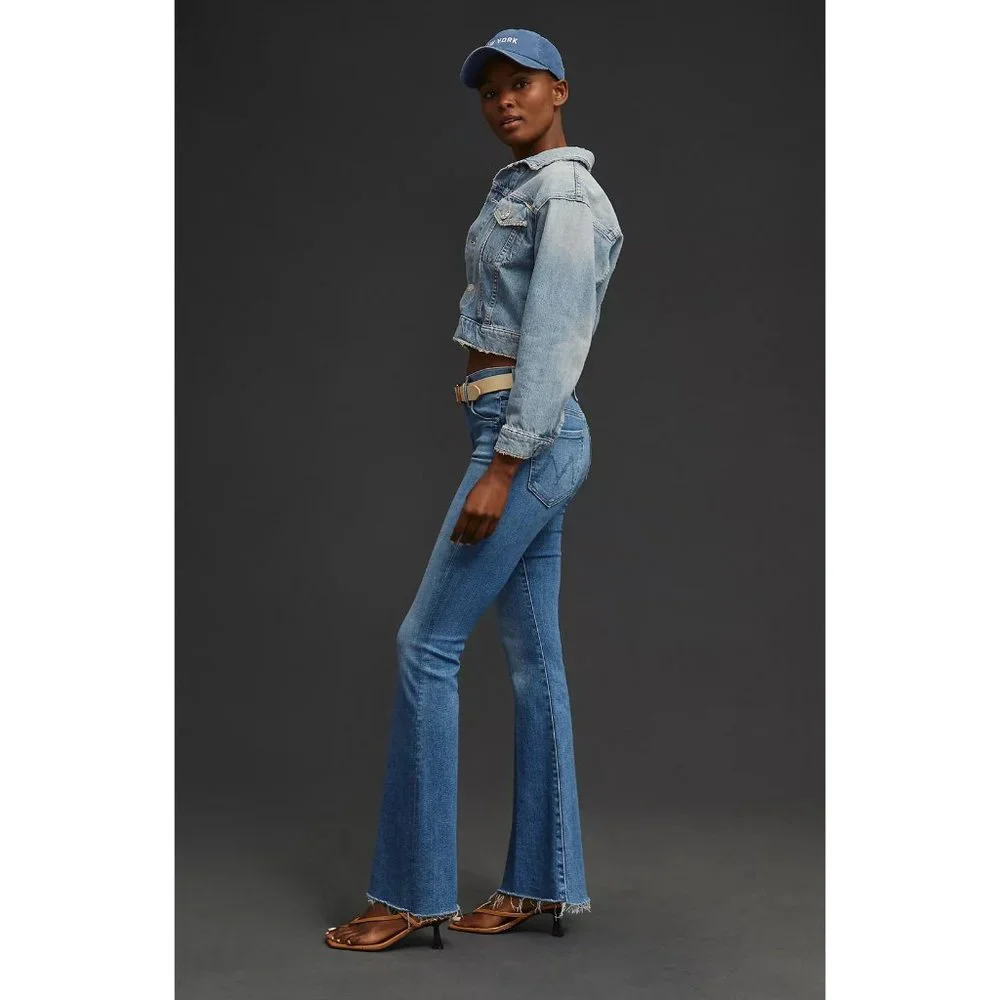 Mother The Weekender Fray Flare Jeans In Groovy Kind Of Love Size 27